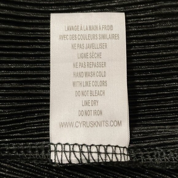 CYRUS Black ribbed button-front shirt corporate goth blouse MEDIUM LARGE XL top - Picture 13 of 14